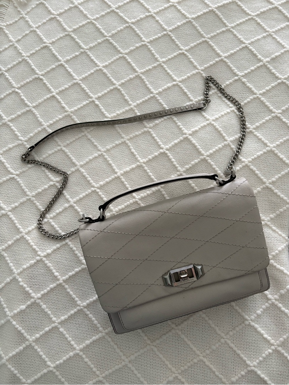 Rebecca Minkoff purse - Quilted Leather Shoulder Bag in Light Gray